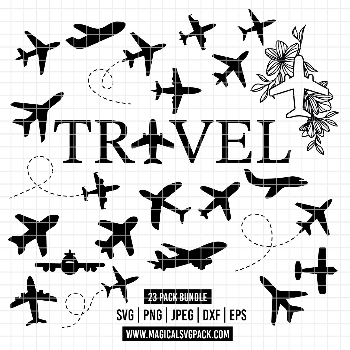 COD5431 - Airplanes bundle clipart Svg, Png, Eps, Dxf, Jpeg, vector.