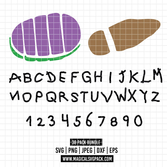 COD5444 - Toy Story SVG PNG Bundle, Buzz Lightyear Woody Alphabet Font Letters Numbers, Custom Name Footprint Clipart | Cricut Instant Download