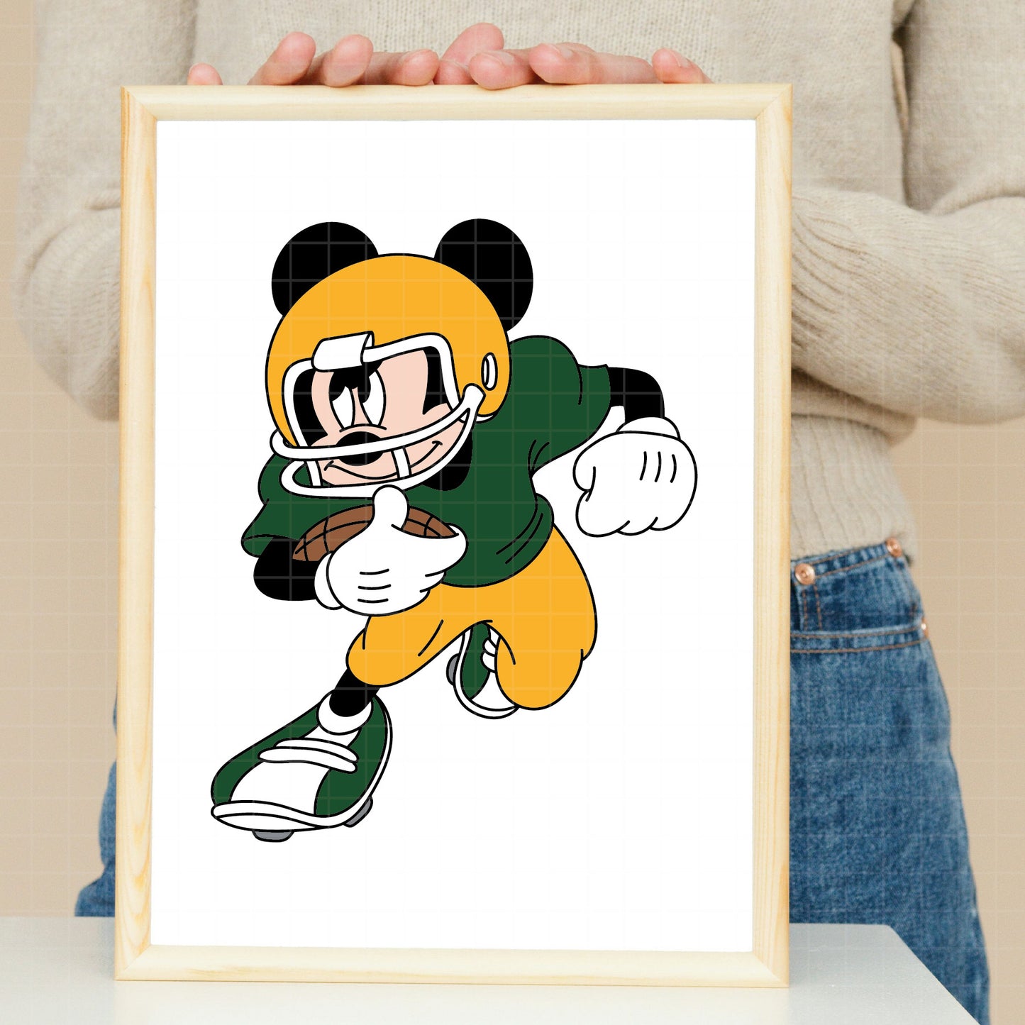 COD5447 - Mickey American Football pack bundle, Disney clipart Svg, Png, Eps, Dxf, Jpeg, vector.