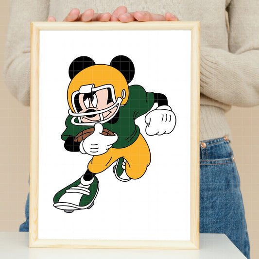 COD5447 - Mickey American Football pack bundle, Disney clipart Svg, Png, Eps, Dxf, Jpeg, vector.