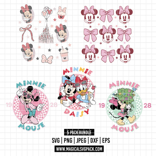 COD5454 - Minnie's world pack bundle, Disney Classics clipart Svg, Png, Eps, Dxf, Jpeg, vector.