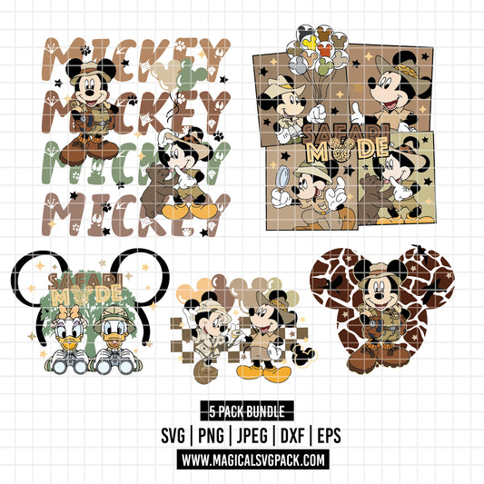 COD5613 - Disney classics Safari Mode pack bundle, Disney Classics clipart Svg, Png, Eps, Dxf, Jpeg, vector.