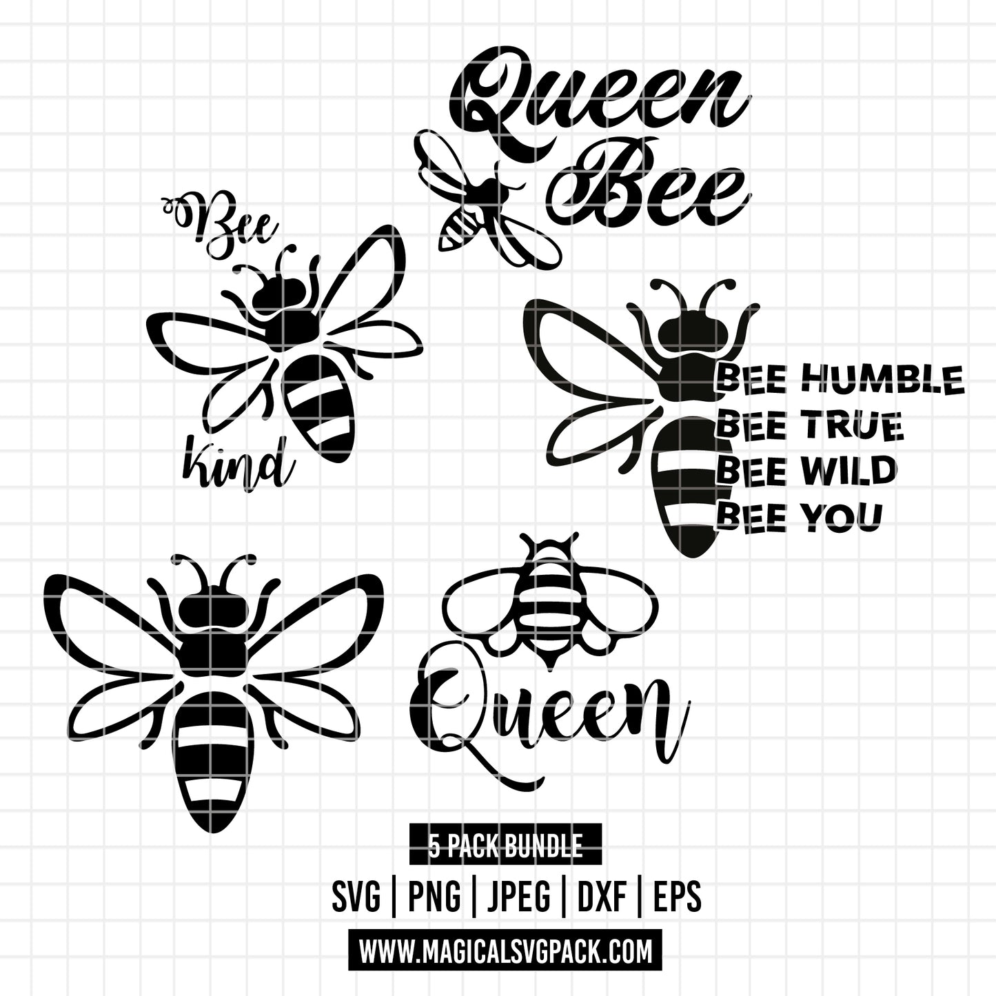 COD5743 - Queen Bee pack bundle clipart Svg, Png, Eps, Dxf, Jpeg, vector.