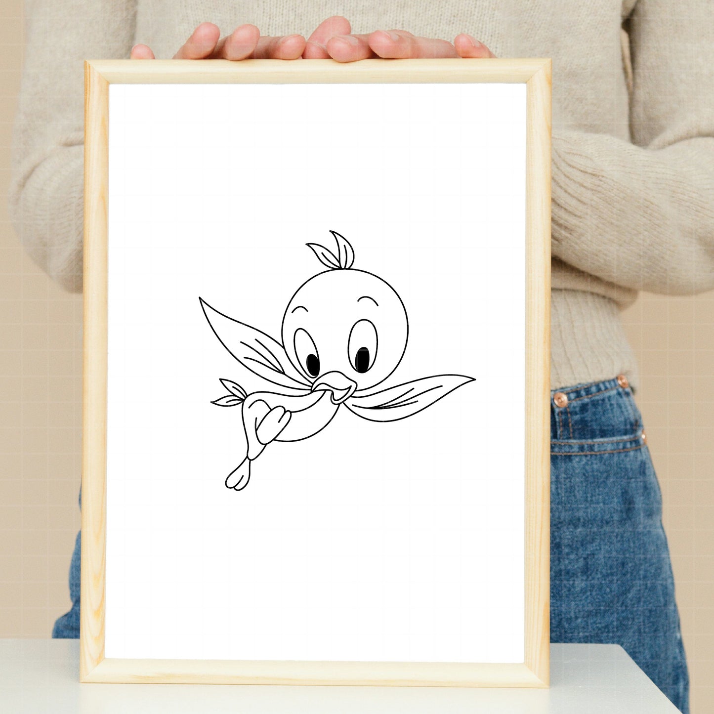 COD5754 - Orange Bird line art pack bundle, Disney Classics clipart Svg, Png, Eps, Dxf, Jpeg, vector.
