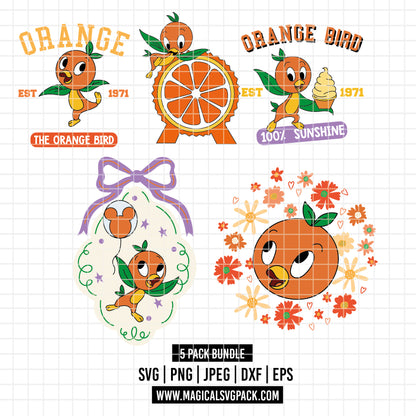 COD5759 - Orange Bird Disneyland pack bundle, Disney Trips clipart Svg, Png, Eps, Dxf, Jpeg, vector.