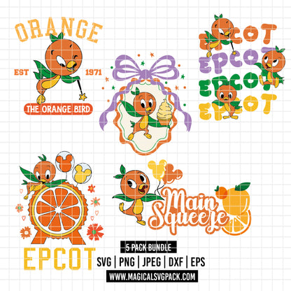 COD5790 - Orange Bird Disneyland pack bundle, Disney Trips clipart Svg, Png, Eps, Dxf, Jpeg, vector.