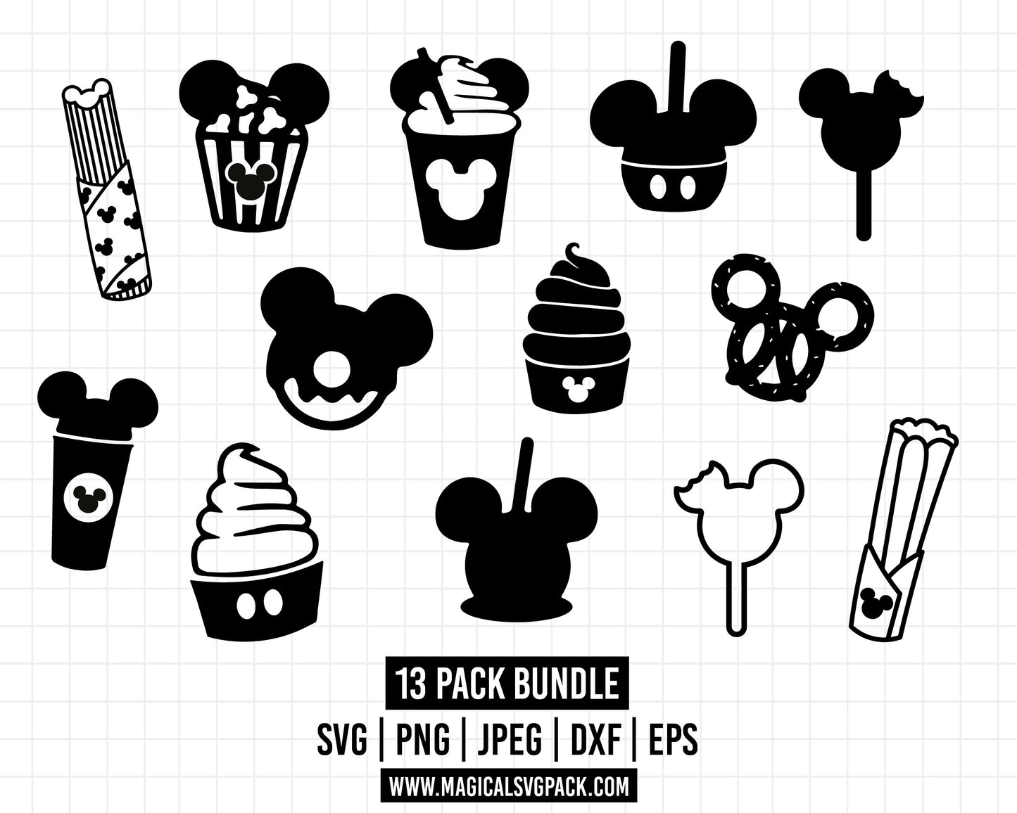 COD579 - Disney Snack Goals bundle, Disney trips clipart Svg, Png, Eps, Dxf, Jpeg, vector.