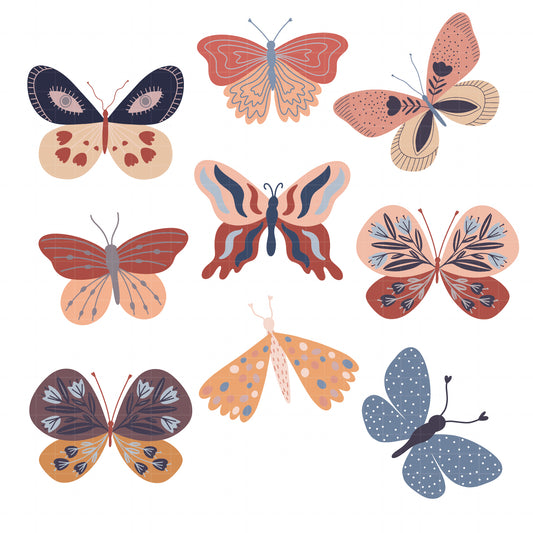 COD5943 - Boho Butterfly bundle clipart Svg, Png, Eps, Dxf, Jpeg, vector.