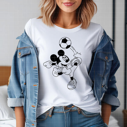 COD6022 - Mickey Soccer line art pack bundle, Disney clipart Svg, Png, Eps, Dxf, Jpeg, vector.