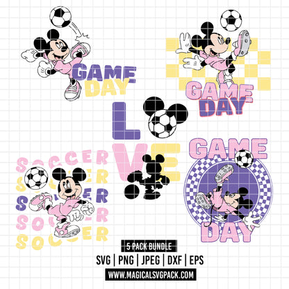COD6025 - Mickey Soccer quotes pack bundle, Disney clipart Svg, Png, Eps, Dxf, Jpeg, vector.