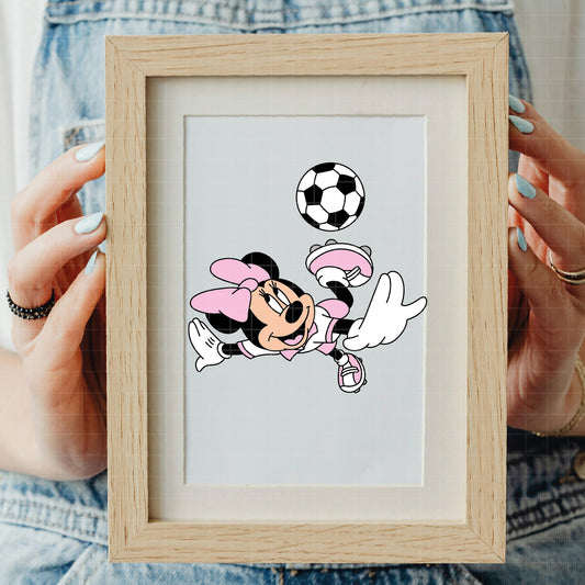 COD6029 - Minnie Soccer cute pack bundle, Disney clipart Svg, Png, Eps, Dxf, Jpeg, vector.