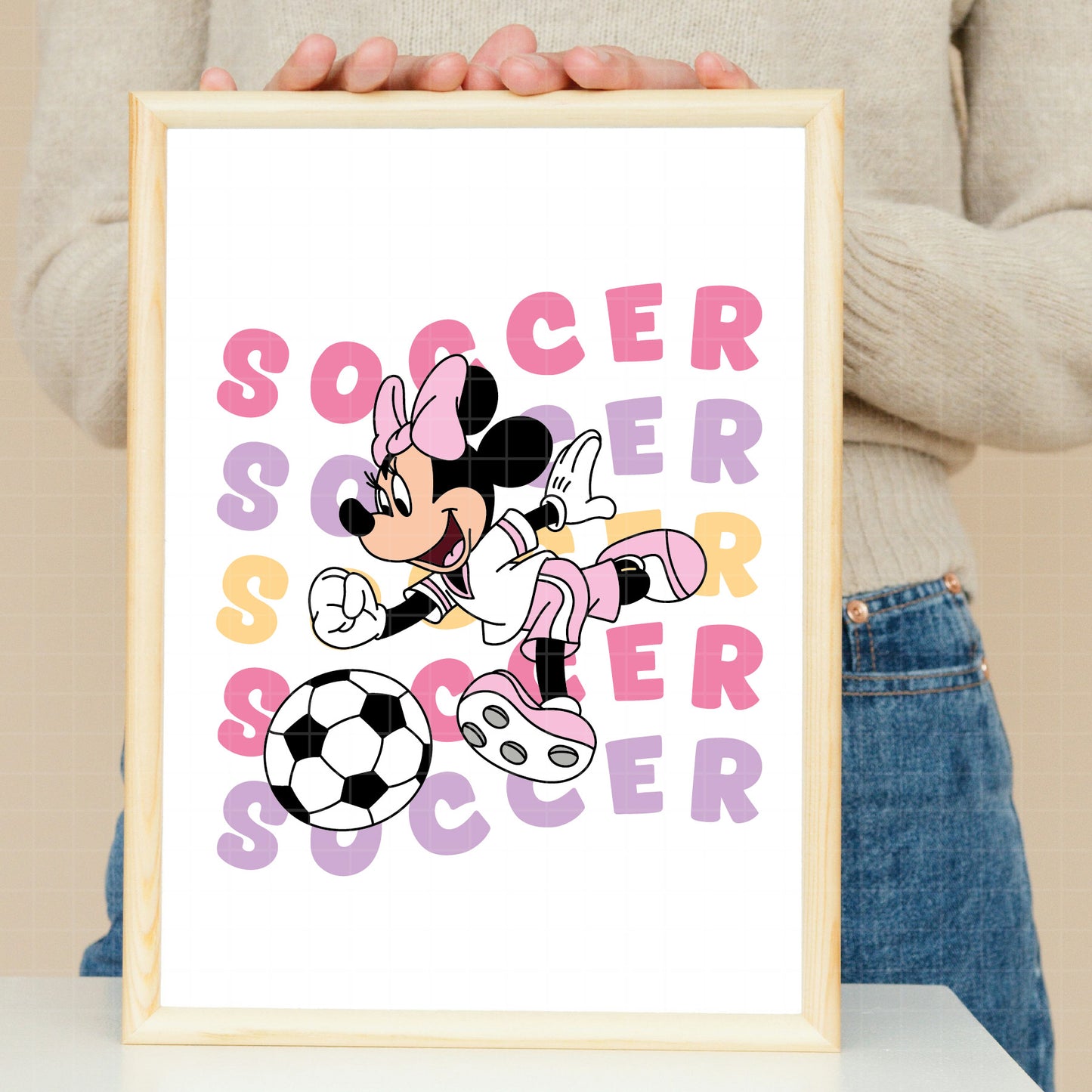 COD6033 - Minnie Soccer quotes cute pack bundle, Disney clipart Svg, Png, Eps, Dxf, Jpeg, vector.