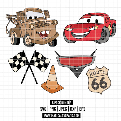 COD6036 - Cars bundle, Disney clipart Svg, Png, Eps, Dxf, Jpeg, vector.