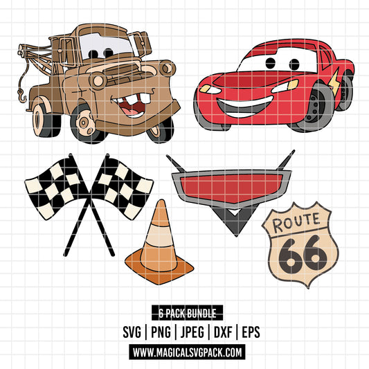 COD6036 - Cars bundle, Disney clipart Svg, Png, Eps, Dxf, Jpeg, vector.