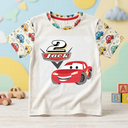 COD6039 - Cars SVG PNG Bundle | Racing Font Gold Shadow Uppercase Lowercase | Lightning McQueen Mater Custom Name | Cricut Instant Download