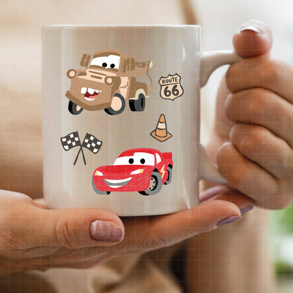 COD6045 - Cars crayon drawing characters & icons bundle, Disney clipart Svg, Png, Eps, Dxf, Jpeg, vector.