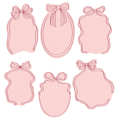 COD6052 - Coquette Bow SVG PNG Bundle | 39 Pink Ribbon Frame Clipart Hand Drawn | Girly Aesthetic Border | Cricut Instant Download