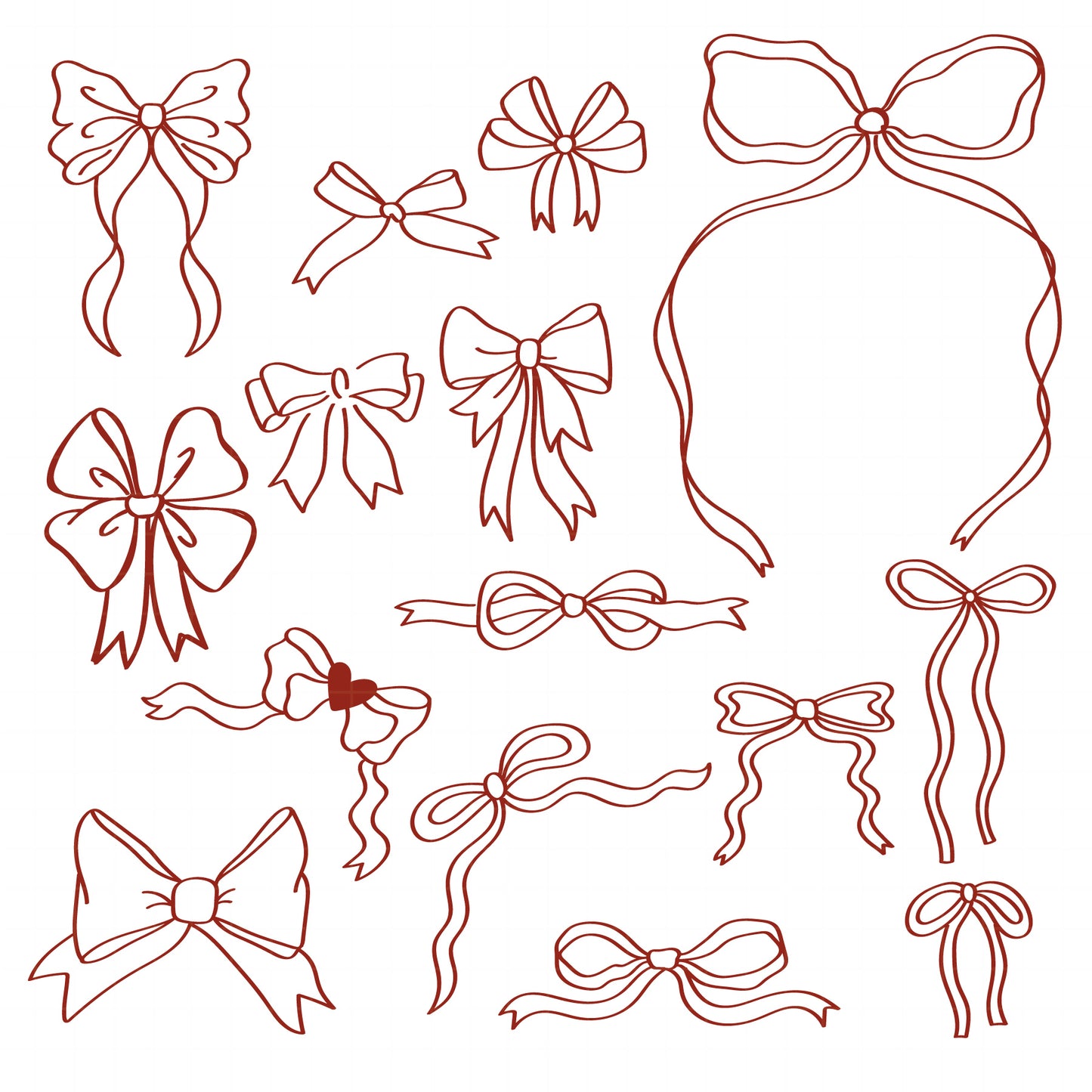 COD6052 - Coquette Bow SVG PNG Bundle | 39 Pink Ribbon Frame Clipart Hand Drawn | Girly Aesthetic Border | Cricut Instant Download