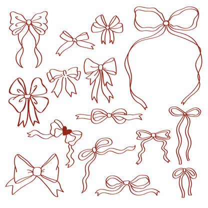 COD6052 - Coquette Bow SVG PNG Bundle | 39 Pink Ribbon Frame Clipart Hand Drawn | Girly Aesthetic Border | Cricut Instant Download