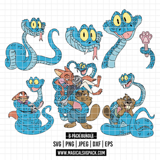 COD6054 - Gary De'Snake, Zootopia pack bundle, Disney clipart Svg, Png, Eps, Dxf, Jpeg, vector.