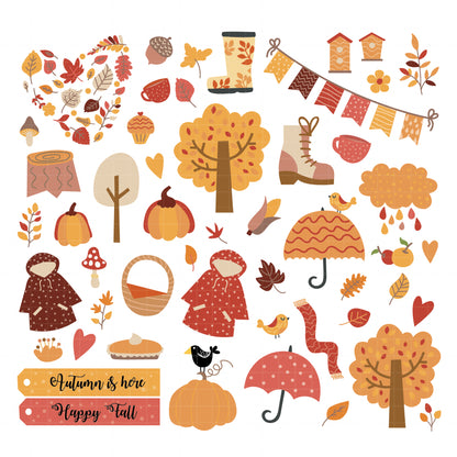 COD6098 - Autumn Fall SVG PNG Bundle | 109 Clipart Leaves Pumpkin Cozy Season | Thanksgiving Fall Decor | Cricut Sublimation Instant Download