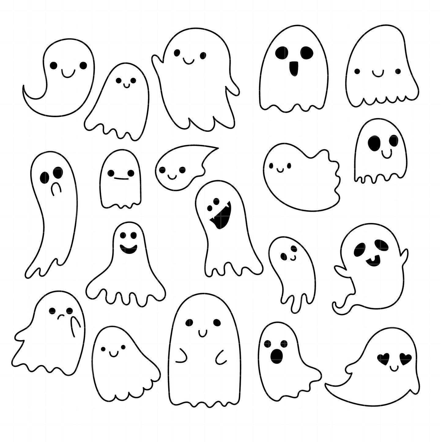 COD6100 - Halloween SVG PNG Bundle | 106 Ghost Bat Spider Web Witch Doodle Clipart | Spooky Season Cut Files | Cricut Instant Download