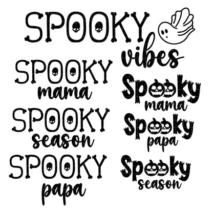 COD6154 - Spooky Vibes SVG PNG Bundle | 60 Halloween Pumpkin Ghost Cute Pink Purple Clipart | Spooky Season Family | Cricut Instant Download