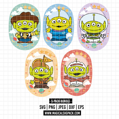 COD6166 - Toy Story Aliens pack bundle, Disney clipart Svg, Png, Eps, Dxf, Jpeg, vector.