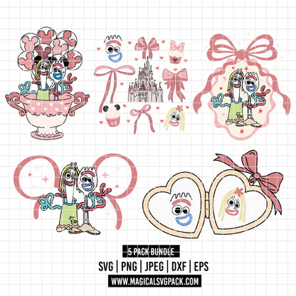 COD6184 - Forky & Knifey pack bundle, Disney clipart Svg, Png, Eps, Dxf, Jpeg, vector.