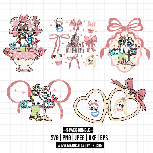 COD6184 - Forky & Knifey pack bundle, Disney clipart Svg, Png, Eps, Dxf, Jpeg, vector.