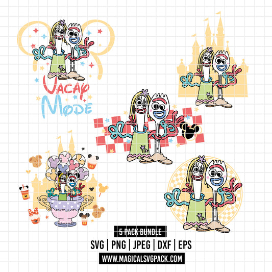COD6186 - Forky & Knifey pack bundle, Disney clipart Svg, Png, Eps, Dxf, Jpeg, vector.