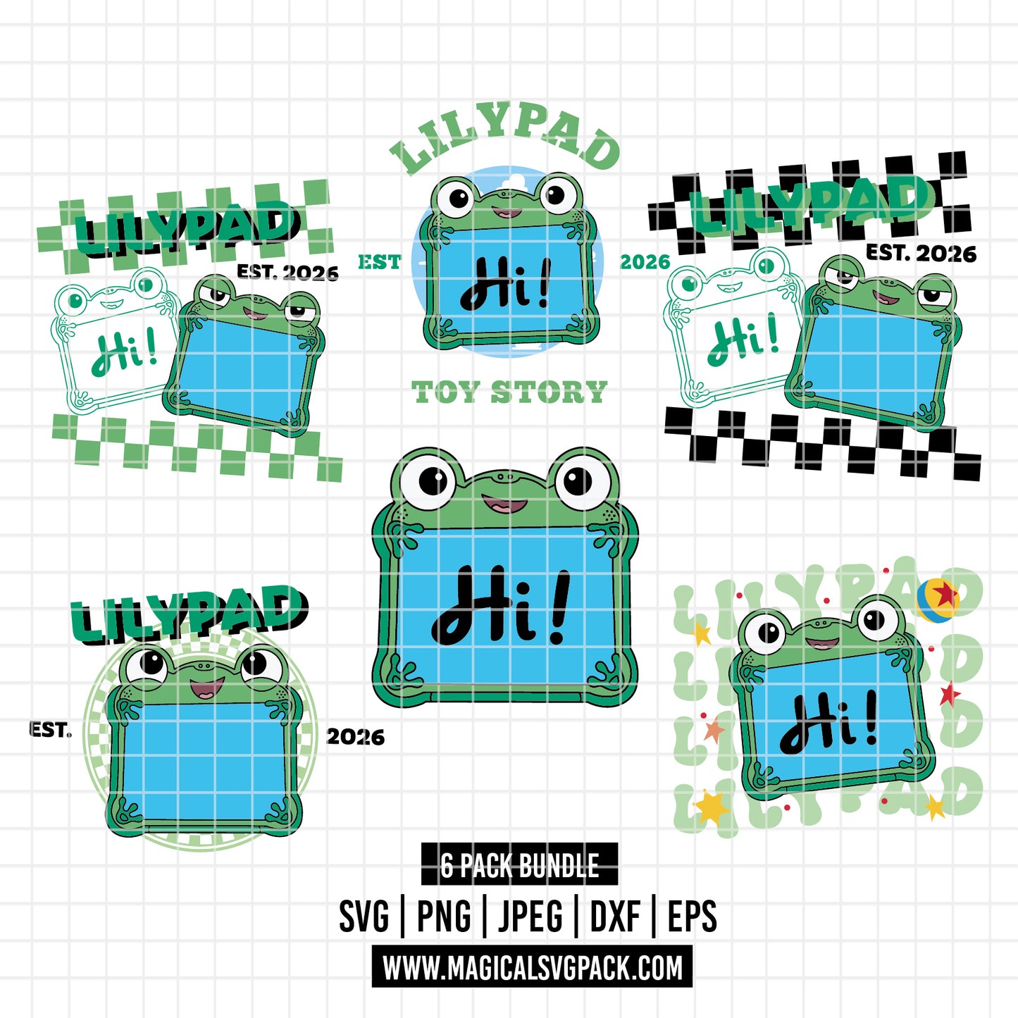 COD6190 - Lilypad pack bundle, Disney clipart Svg, Png, Eps, Dxf, Jpeg, vector.