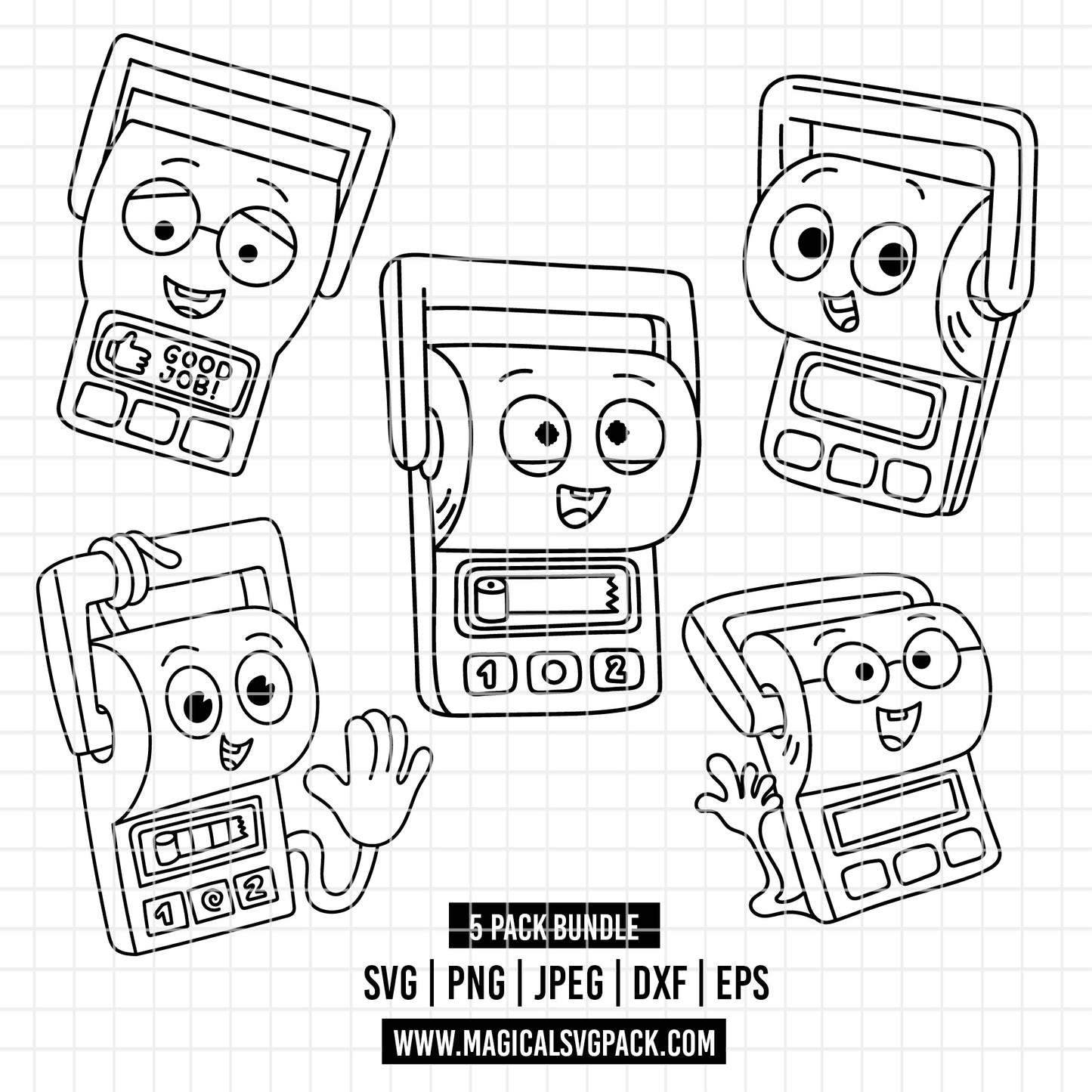 COD6191 - Smarty Pants line art pack bundle, Disney clipart Svg, Png, Eps, Dxf, Jpeg, vector.
