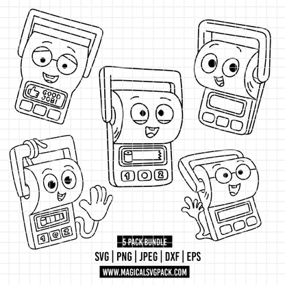 COD6191 - Smarty Pants line art pack bundle, Disney clipart Svg, Png, Eps, Dxf, Jpeg, vector.