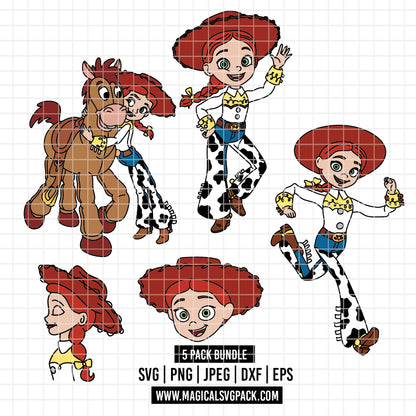 COD6197 - Jessie The Cowgirl pack bundle, Disney clipart Svg, Png, Eps, Dxf, Jpeg, vector.