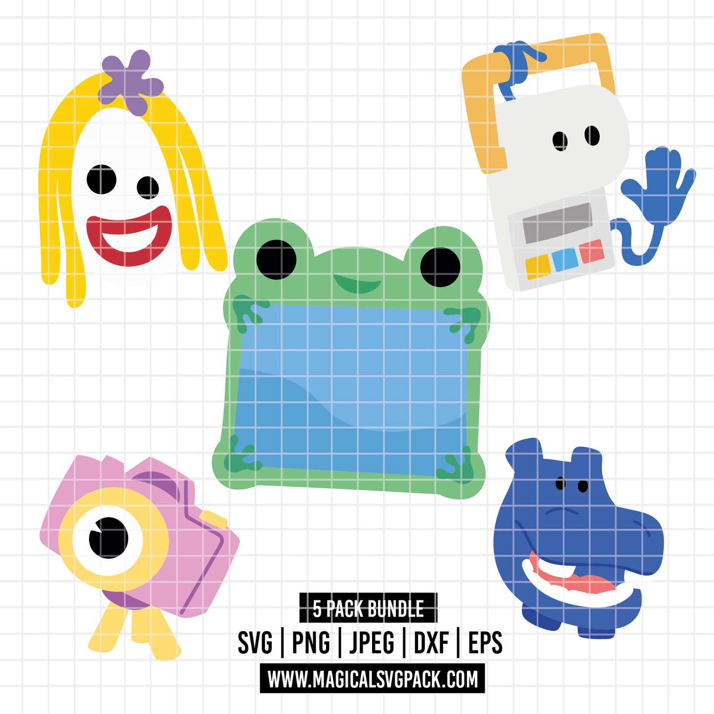 COD6201 - Toy Story 5 - New characters pack bundle, Disney clipart Svg, Png, Eps, Dxf, Jpeg, vector.