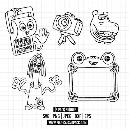 COD6213 - Toy Story characters line art pack bundle, Disney clipart Svg, Png, Eps, Dxf, Jpeg, vector.