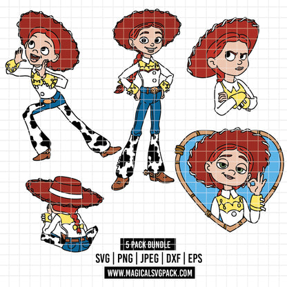 COD6218 - Jessie The Cowgirl pack bundle, Disney clipart Svg, Png, Eps, Dxf, Jpeg, vector.