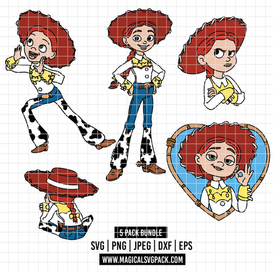 COD6218 - Jessie The Cowgirl pack bundle, Disney clipart Svg, Png, Eps, Dxf, Jpeg, vector.