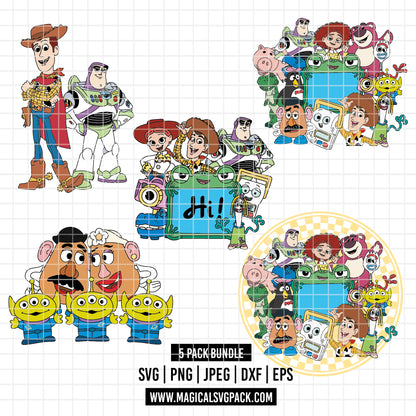 COD6220 - Toy Story characters pack bundle, Disney clipart Svg, Png, Eps, Dxf, Jpeg, vector.