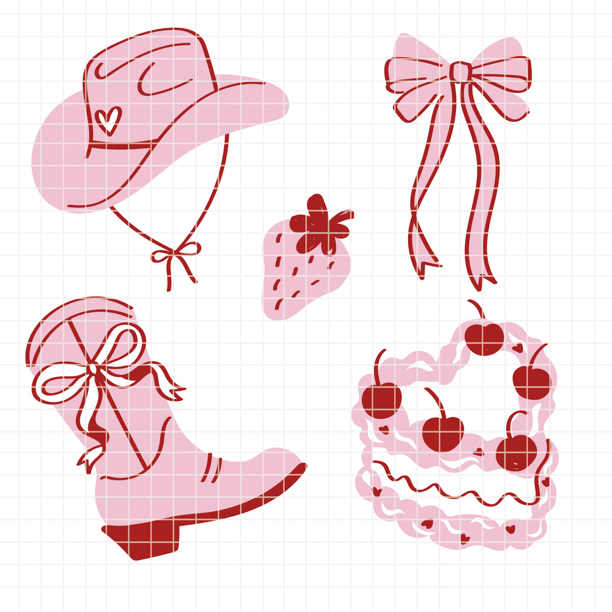 COD6300 - Coquette Icons bundle clipart Svg, Png, Eps, Dxf, Jpeg, vector.