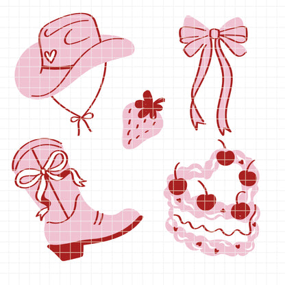 COD6300 - Coquette Icons bundle clipart Svg, Png, Eps, Dxf, Jpeg, vector.