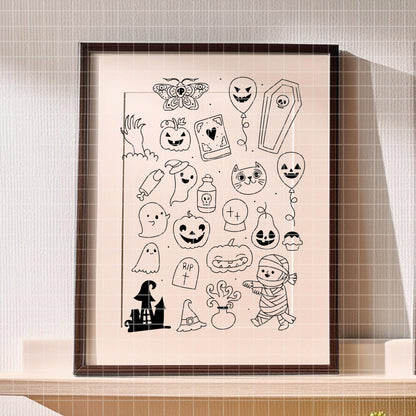 COD6306 - Halloween SVG Bundle PNG EPS, 122 Spooky Clipart.