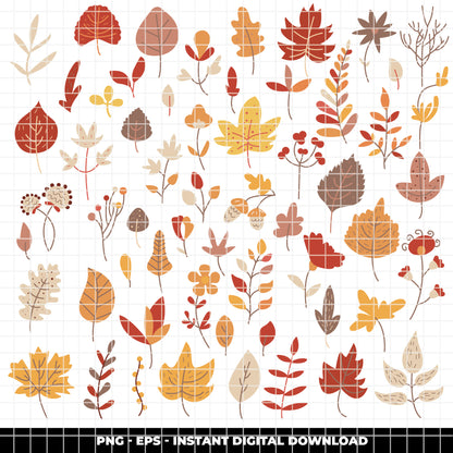 COD6309 - Cozy Doodle SVG PNG Bundle | 257 Fall Autumn Clipart.