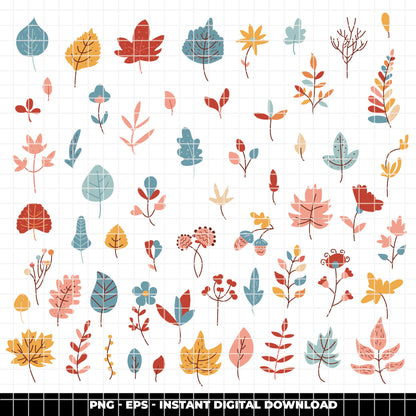 COD6309 - Cozy Doodle SVG PNG Bundle | 257 Fall Autumn Clipart.