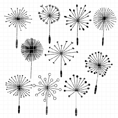 COD6313 - Botanical SVG Bundle PNG EPS, 97 Flower Leaf Dandelion Clipart, Floral Line Art svg, Wildflower Leaves, Garden, Instant Download