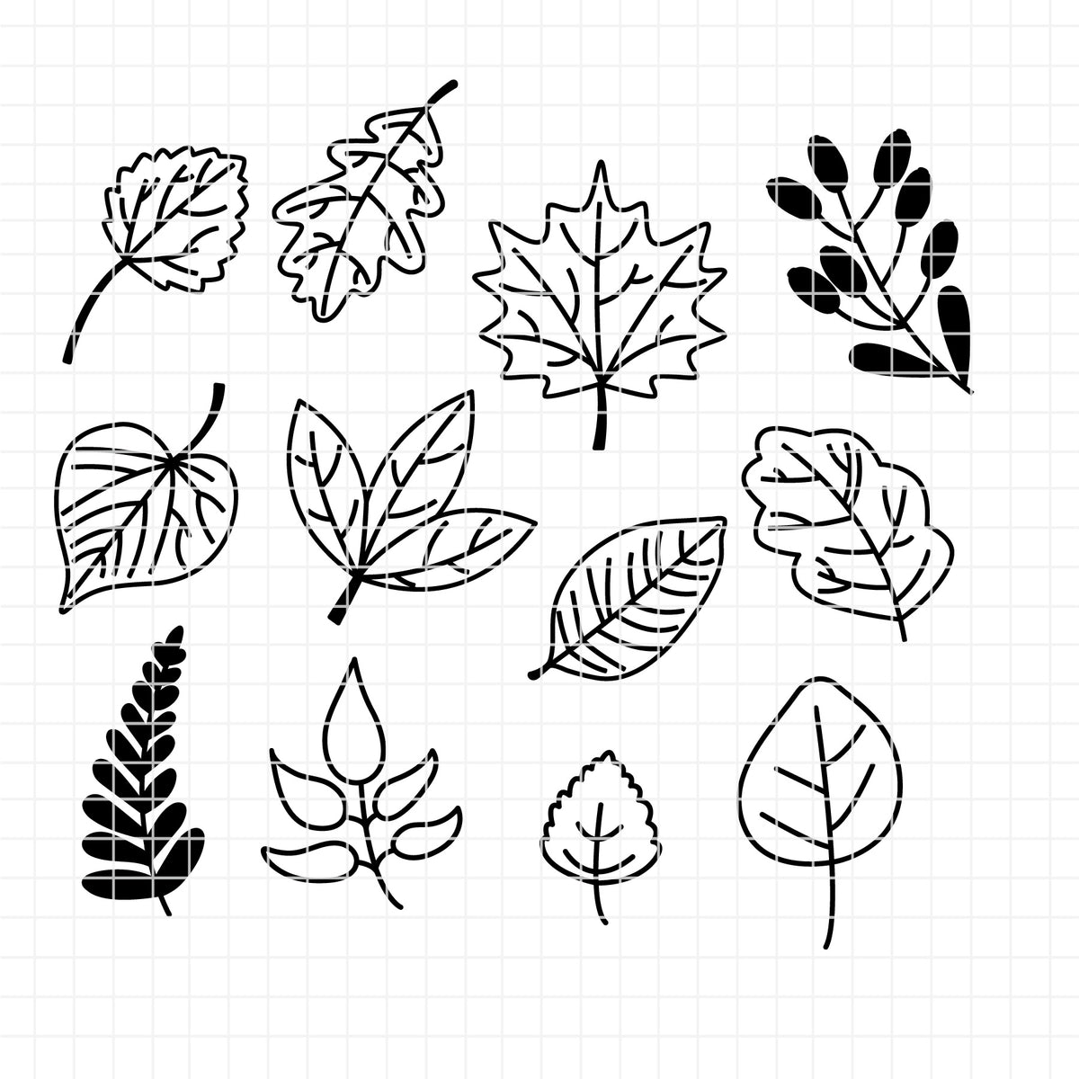 COD6313 - Botanical SVG Bundle PNG EPS, 97 Flower Leaf Dandelion Clipart, Floral Line Art svg, Wildflower Leaves, Garden, Instant Download