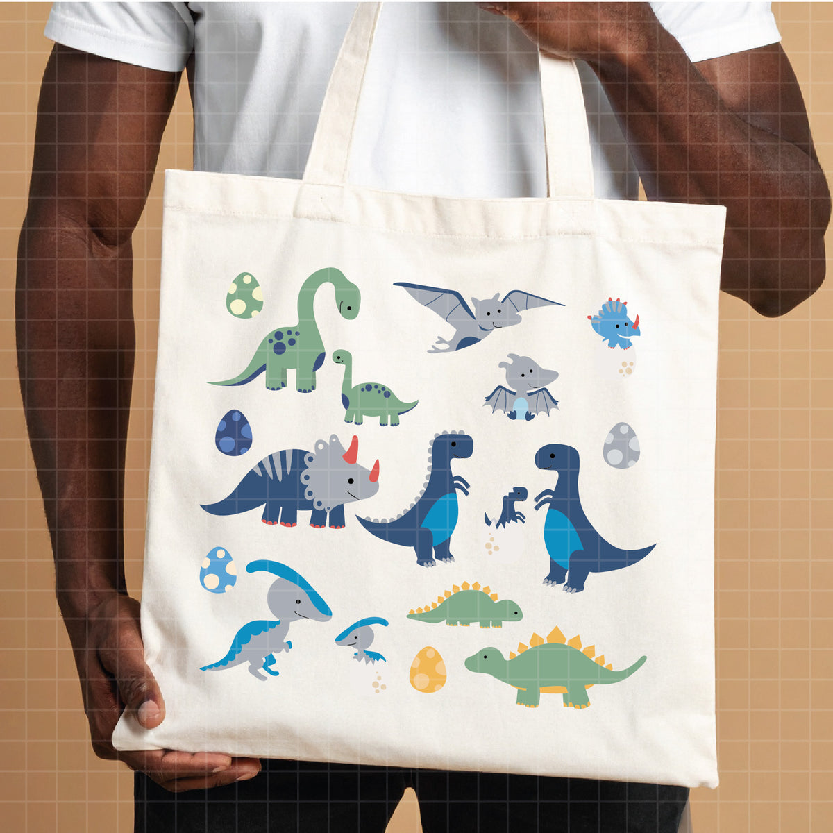 COD6314 - Dinosaur Bundle PNG EPS, 154 Cute Dino Clipart, T-Rex Triceratops Stegosaurus