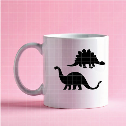 COD6315 - Dinosaur Bundle PNG EPS, 33 Line Art Silhouette Dino Clipart, T-Rex Head svg, Triceratops Stegosaurus, Boy Kids