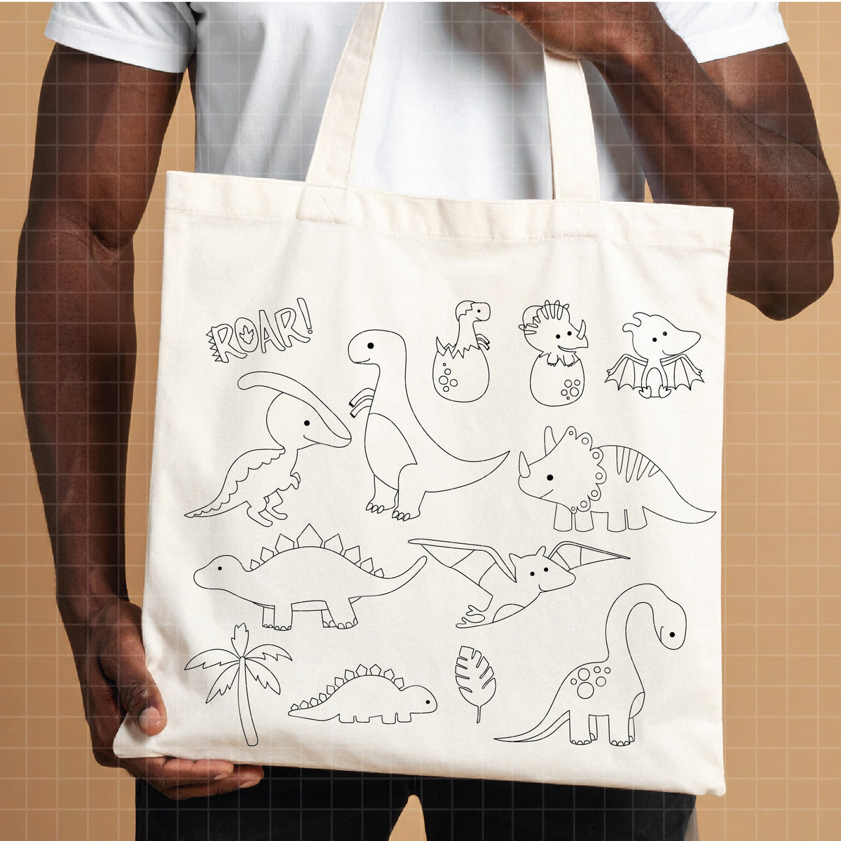 COD6315 - Dinosaur Bundle PNG EPS, 33 Line Art Silhouette Dino Clipart, T-Rex Head svg, Triceratops Stegosaurus, Boy Kids